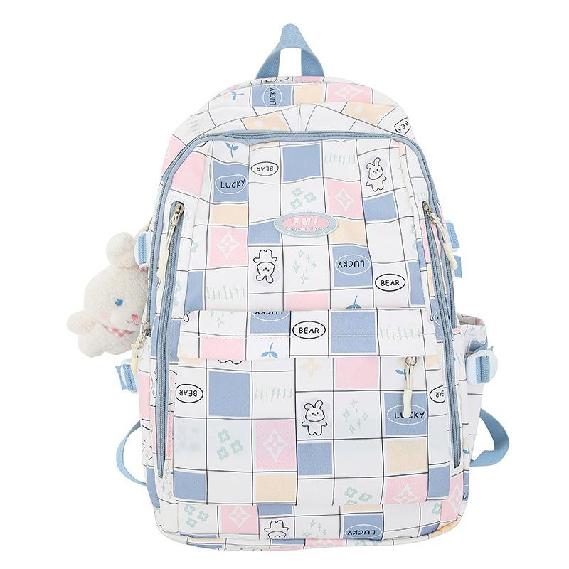 Schoolbag Primary School Students Children Plaid Junior High School Students High School Students