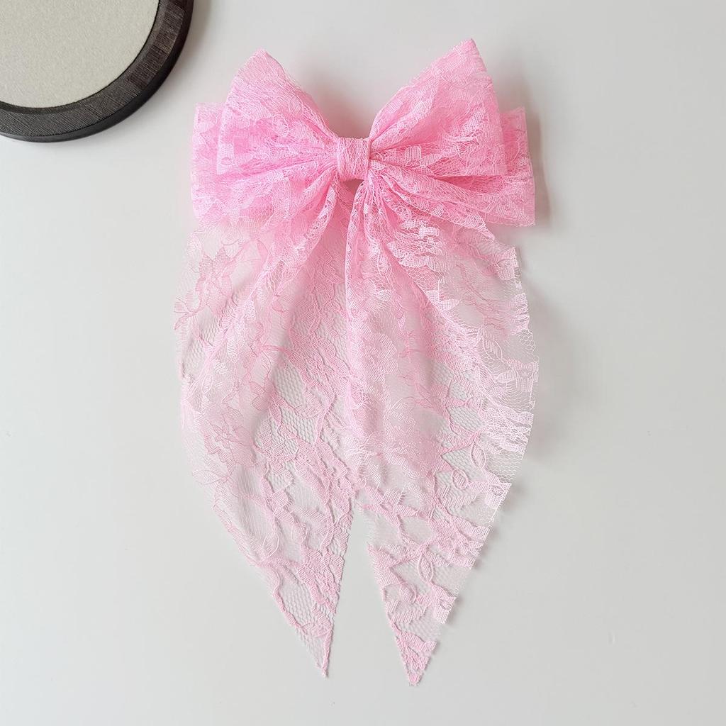 Accesorio para el Cabello Infantil con Lazo de Encaje Pinza para el Cabello Estilo Bosque Dulce Pinza para el Cabello Bordada con Malla de Cinta Elegante para Mujer