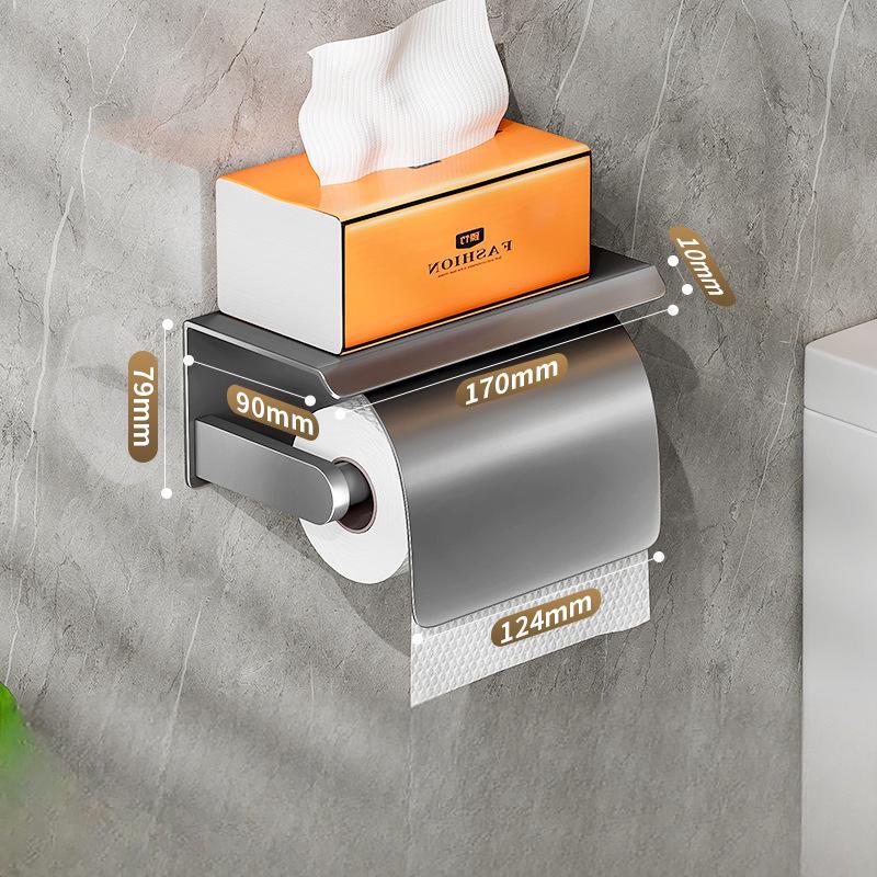 LISM Gun Grey Wall-Mounted Toilet Paper Holder with Cover