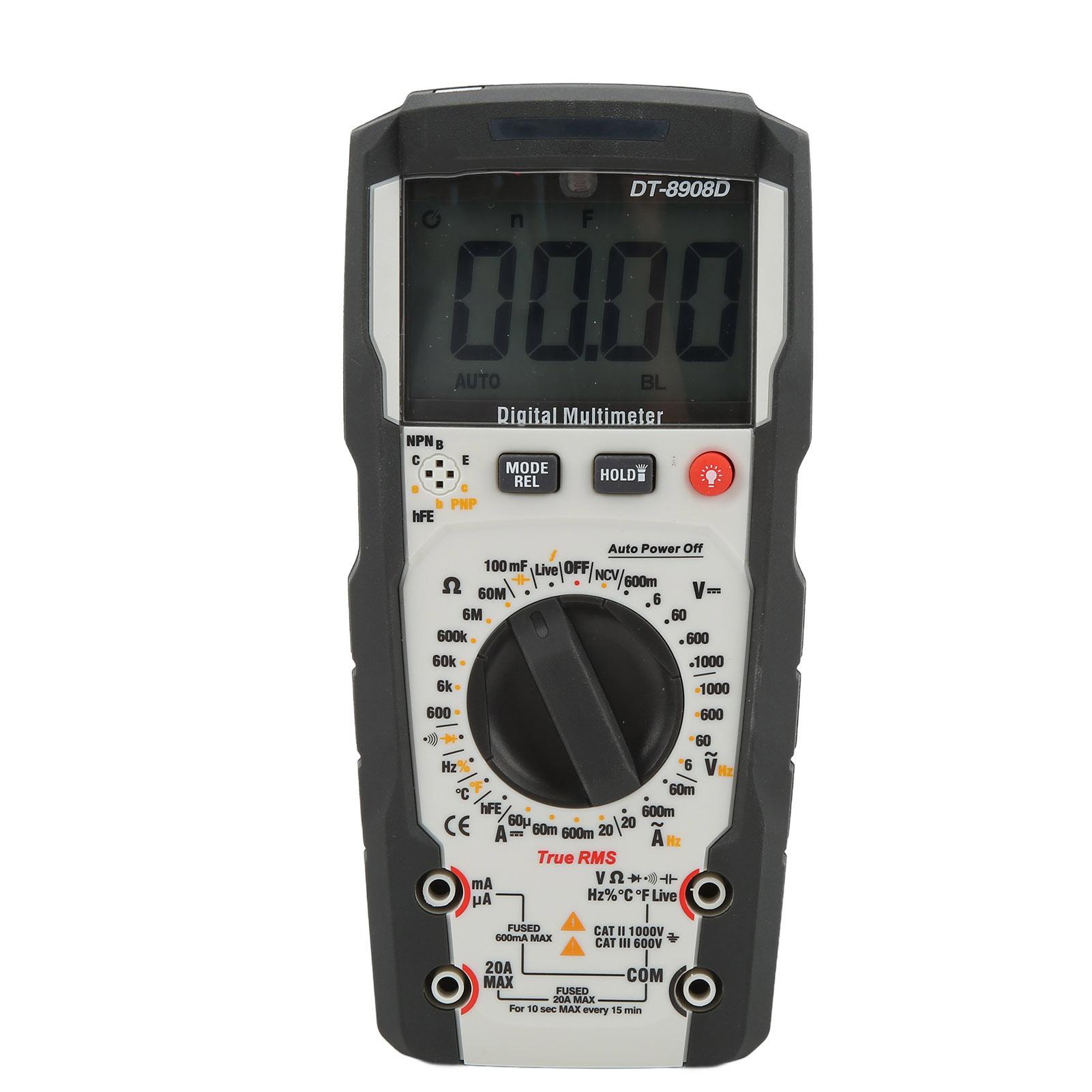 

DT 8908D High Accuracy Multimeter Tester Portable Manual Range Burn Proof Industrial LCD Voltmeter