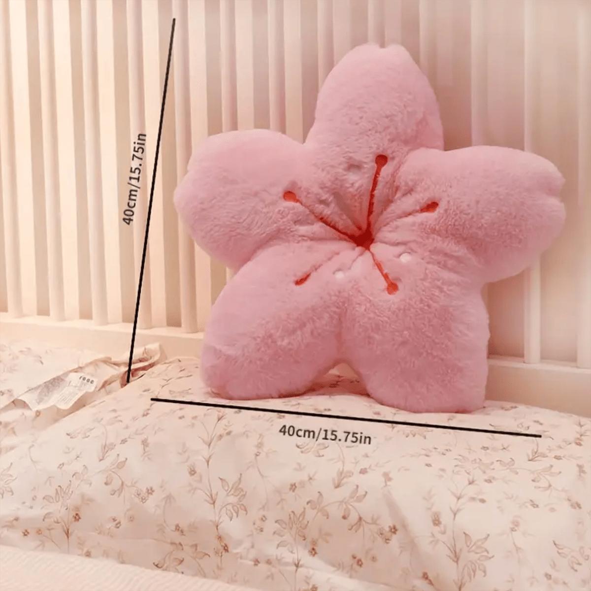 

Pink Fluffy Cherry Blossom Floor Cushion Soft Plush Seat Pad for Indoor Use Home Back Cushion Seat Cushion
