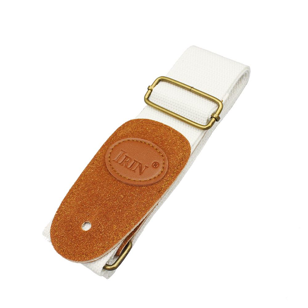 Adjustable Guitar Belt Woven Cotton Guitar Strap with Leather Ends for Electric Acoustic Folk Guitar