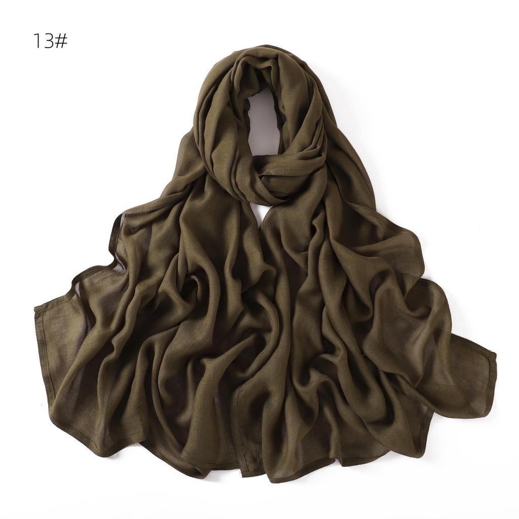 Miękki Modalowy Szal Szal z Szerokim Brzegiem w Jednolitym Kolorze Oddychający (70 x 175 CM)
