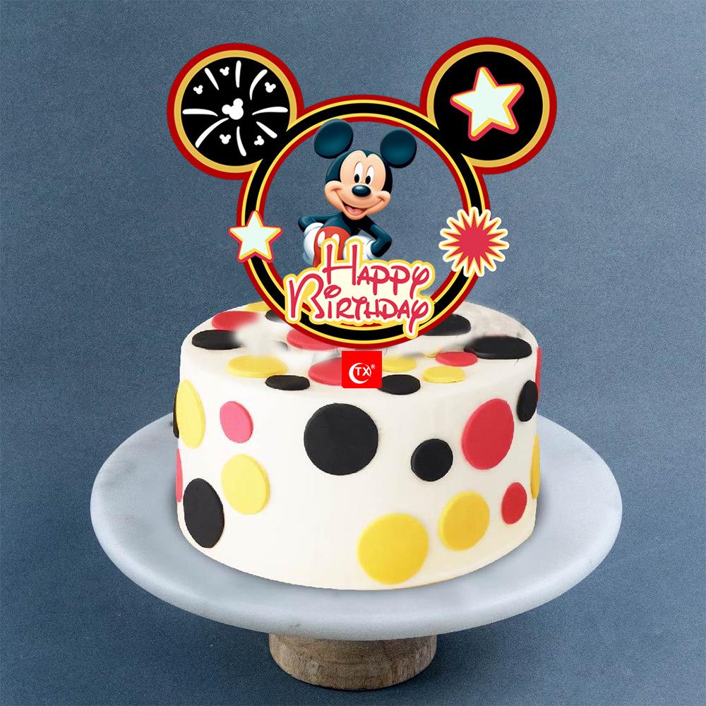 Mickey Mouse Birthday Cake Topper - Happy Birthday Acrylic Decoration