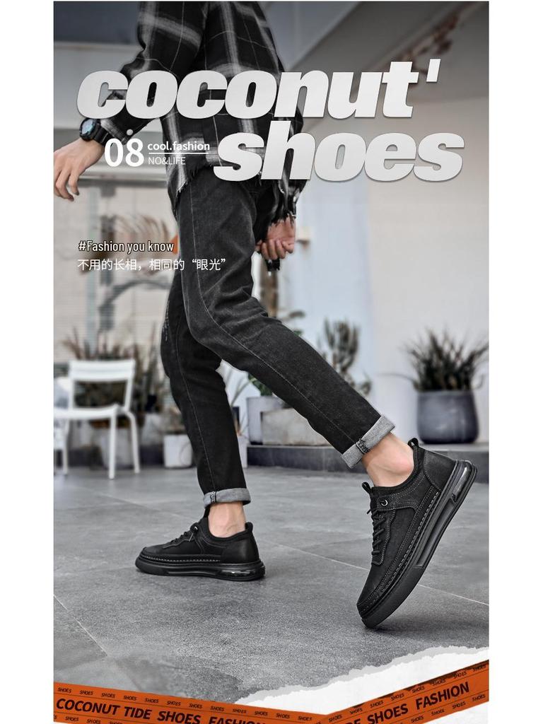 New Men's 2023 Winter Four Seasons Leather Shoes: Plush, Warm, Non-Slip, Casual Outdoor and Work Shoes