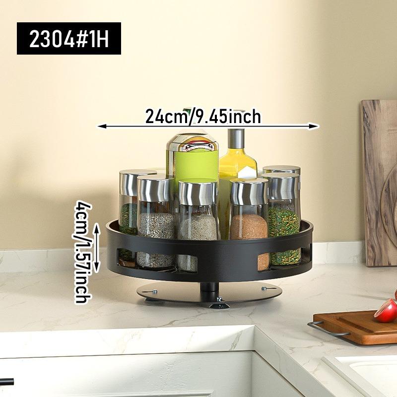 360° Rotating Multi-layer Round Spice Rack, Kitchen Countertop Storage Carousel Lazy Susan, Turntable for Spice Bottles Jars