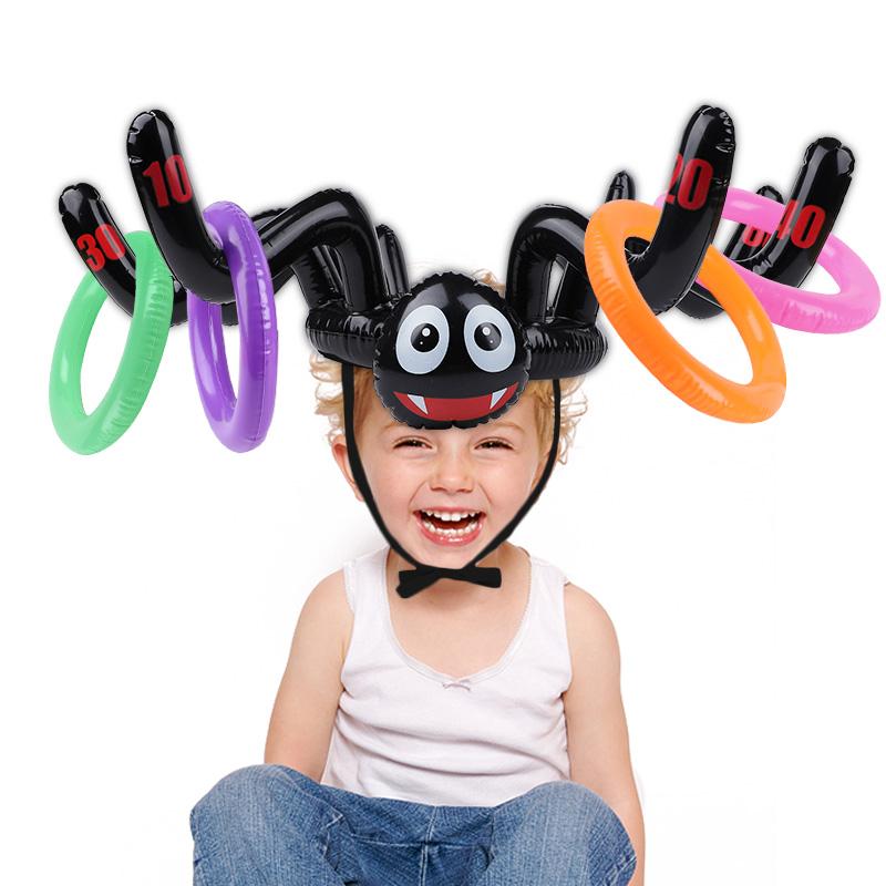 Halloween Ring Toss Game Inflatable Spider Octopus Ring Toss Toy Family Games Kids Halloween Party Favors Supplies Gifts 2025