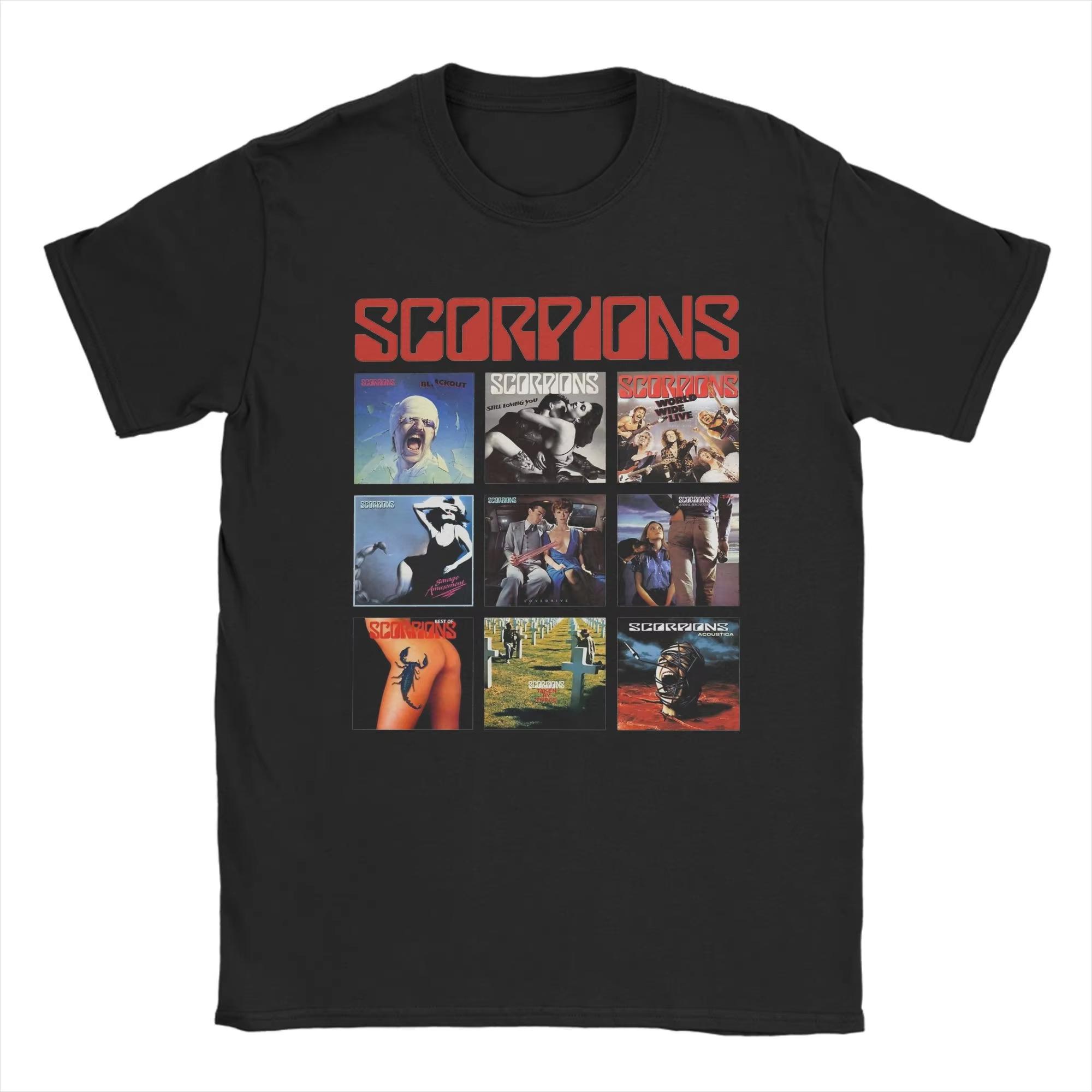 

First Sting Scorpions Rock Band T Shirts Men s Cotton Fun T-Shirt O Neck Tees Short Sleeve Clothes Graphic Printed 3XL