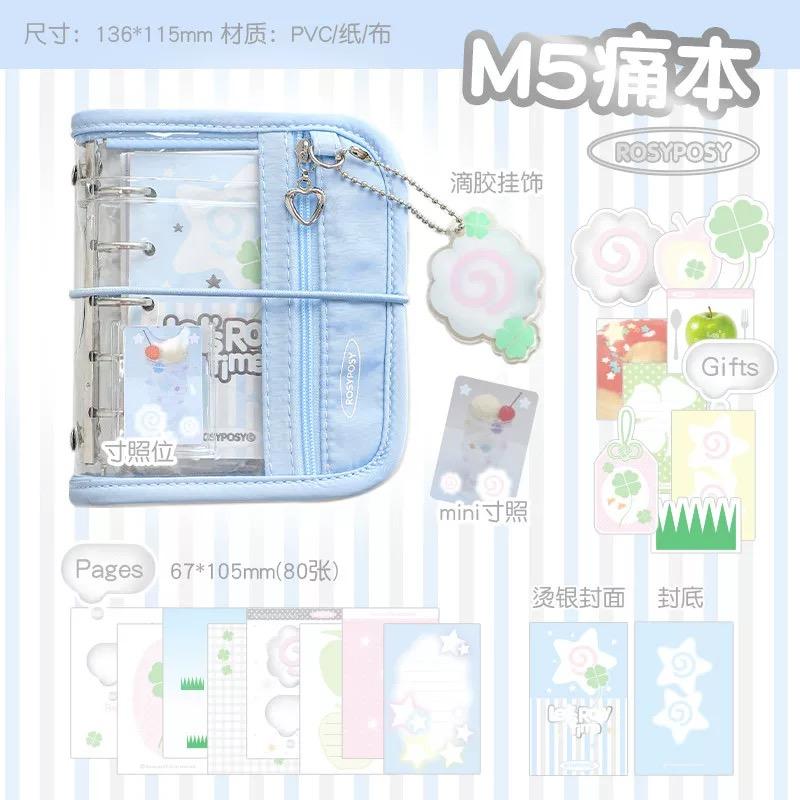 

MINKYS M5 Portable Zipper Binder Notebook Planner Yearly Daily Weekly Agenda Book Journal Book Kawaii School Stationery синій