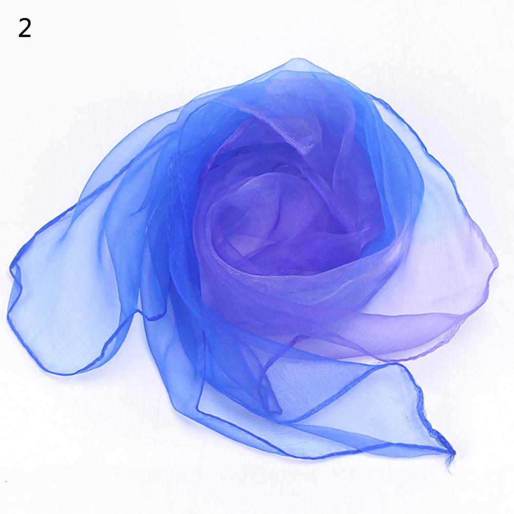 60x60CM Elegant Gradient Color Silk Scarf Women Luxury Small Square Scarf Summer Brand Performance Props Dancing Beach Scarves