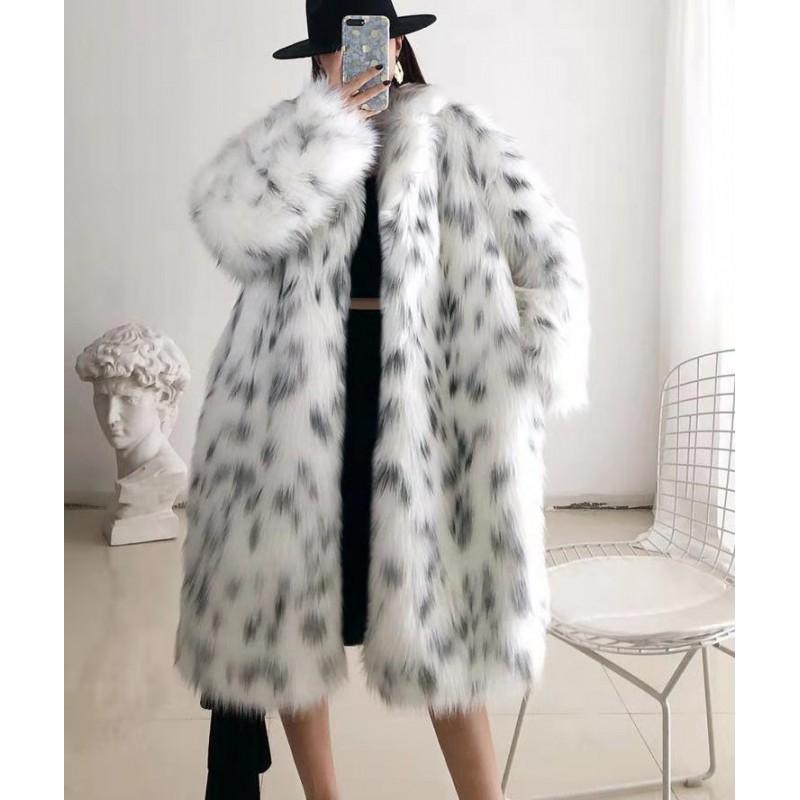 Faux Fur Coat Women Long Sleeve Oversized Plus Size Street Style Winter Outerwear
