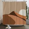 Nordic Style Abstract Art Boho Shower Curtain Waterproof Polyester Bath Curtain Morandi Color Block Curtain Bathroom Decor