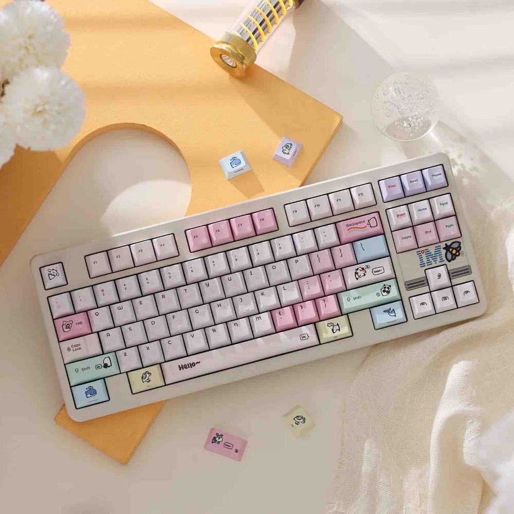 Little Pet Keycap Theme Set PBT Custom Cute Personalized Keyboard Cap Cherry Profile KeyCap for Mechanical Keyboard Accessories