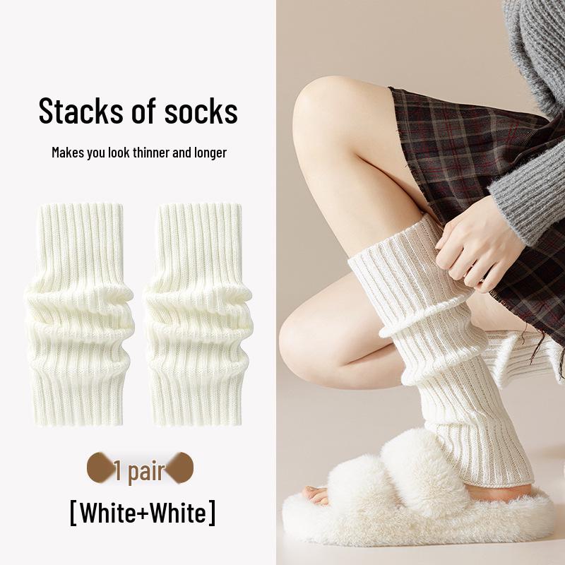 Women's Y2K Knitted Leg Warmers: Thick Autumn/Winter Japanese Style Student Socks