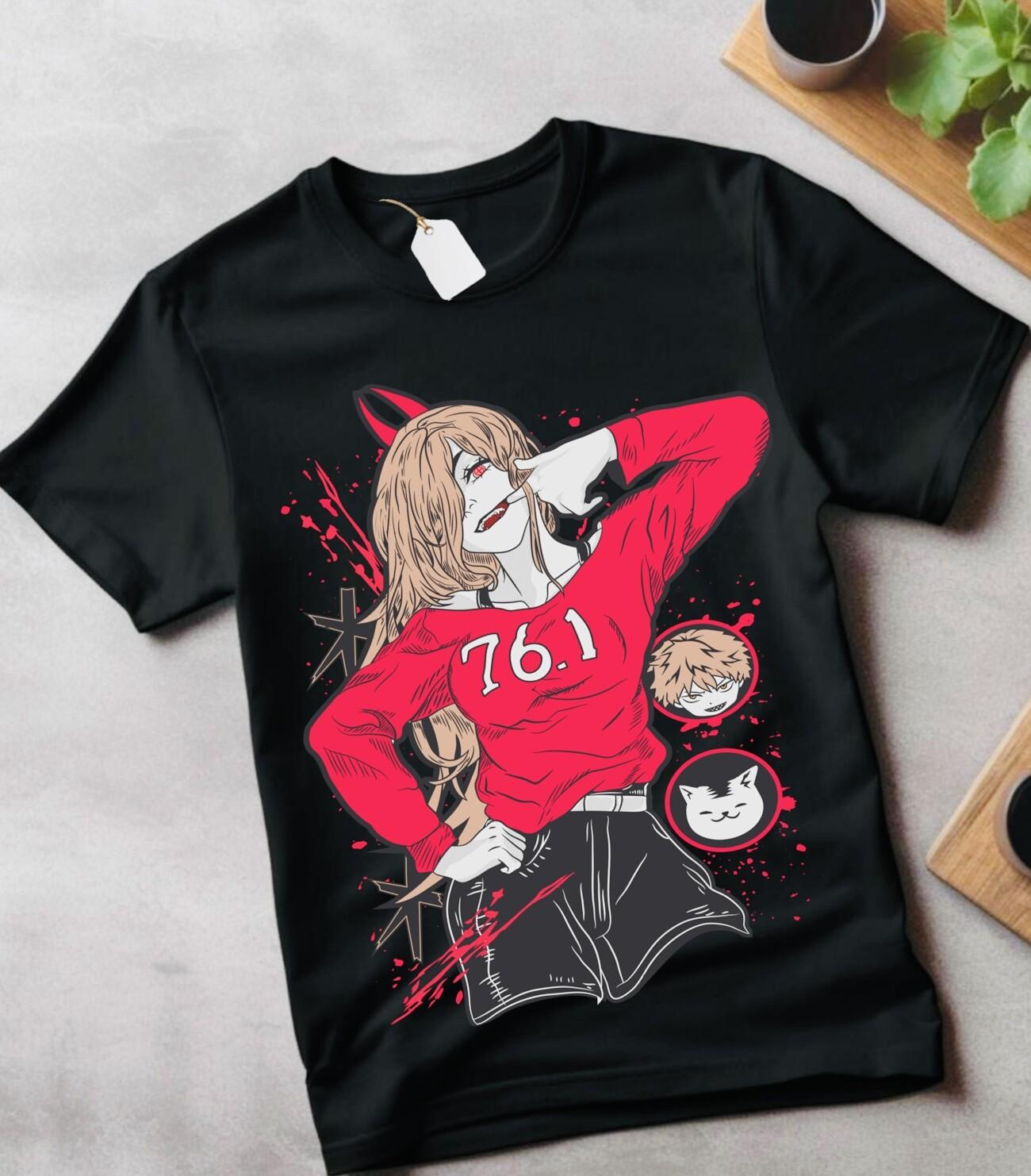 Chainsaw Man T-Shirt Mens Womens Tees Top Devil Anime Japanese Manga Chainsaw Man Denji Power Shirt S