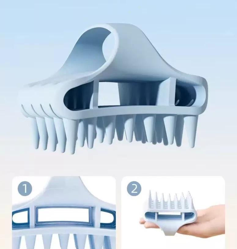 Scalp massader, a scalp cleaner with soft silicone bristles, is used for hair growth and dandruff removal. The shampoo brush is