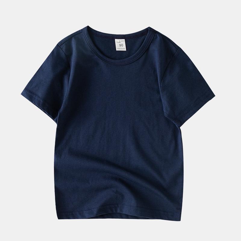 Dětské bavlněné tričko s krátkým rukávem v jednobarevné barvě - Léto pro chlapce, Velikosti od 3T a výše