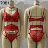 European & American Women's Lace Chain See-through Lingerie Garter Belt Set