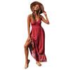 Womens Summer Floral Long Dress Ladies Bohemian V-neck Suspender Floral Holiday Dress
