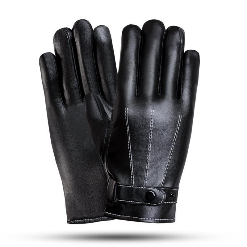 Gants d'hiver pour homme en cuir PU avec écran tactile: Cyclisme Épais, Chaud, Décontracté, Résistant au Froid