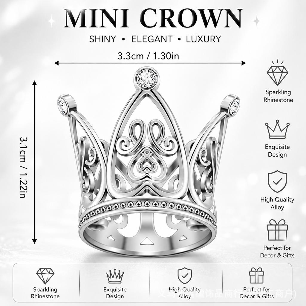Children's Birthday Topper Headpiece with Butterfly and Heart, -Color Alloy Decoration,