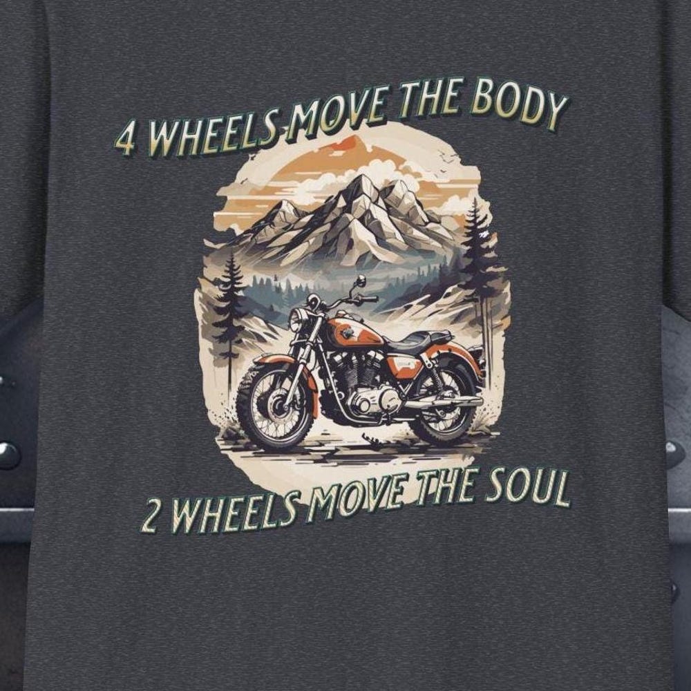 2 Wheels Move the Soul Biker T-Shirt| Motorcycle shirt| Biker Shirt| Funny Motorcycle shirt| Biker gifts| Motorcycle gifts S