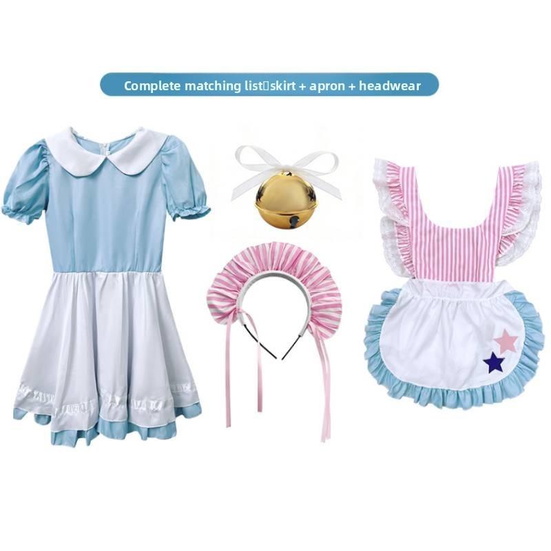 

Maid Outfit Cosplay Polyester Fabric With Cute Apron And Bell For Halloween Cosplay Enthusiasts M