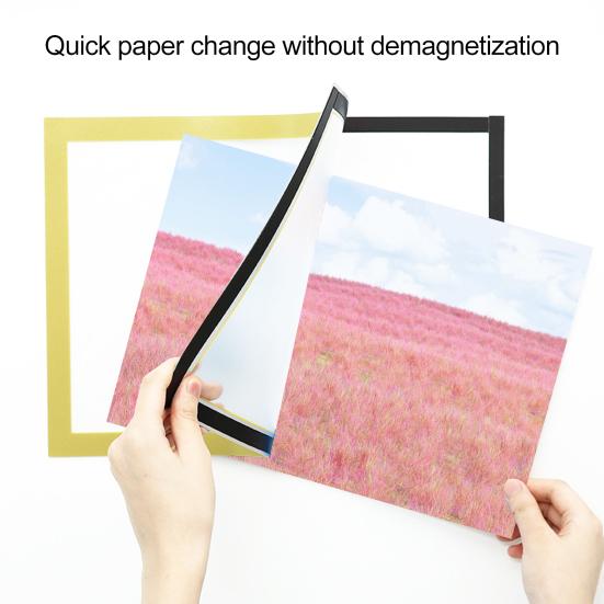 Magnetic Sign Holder Wall Mount Self-Adhesive Display Picture Frame Waterproof Clear PVC Document Holder for Home School Office Wall Door Refrigerator