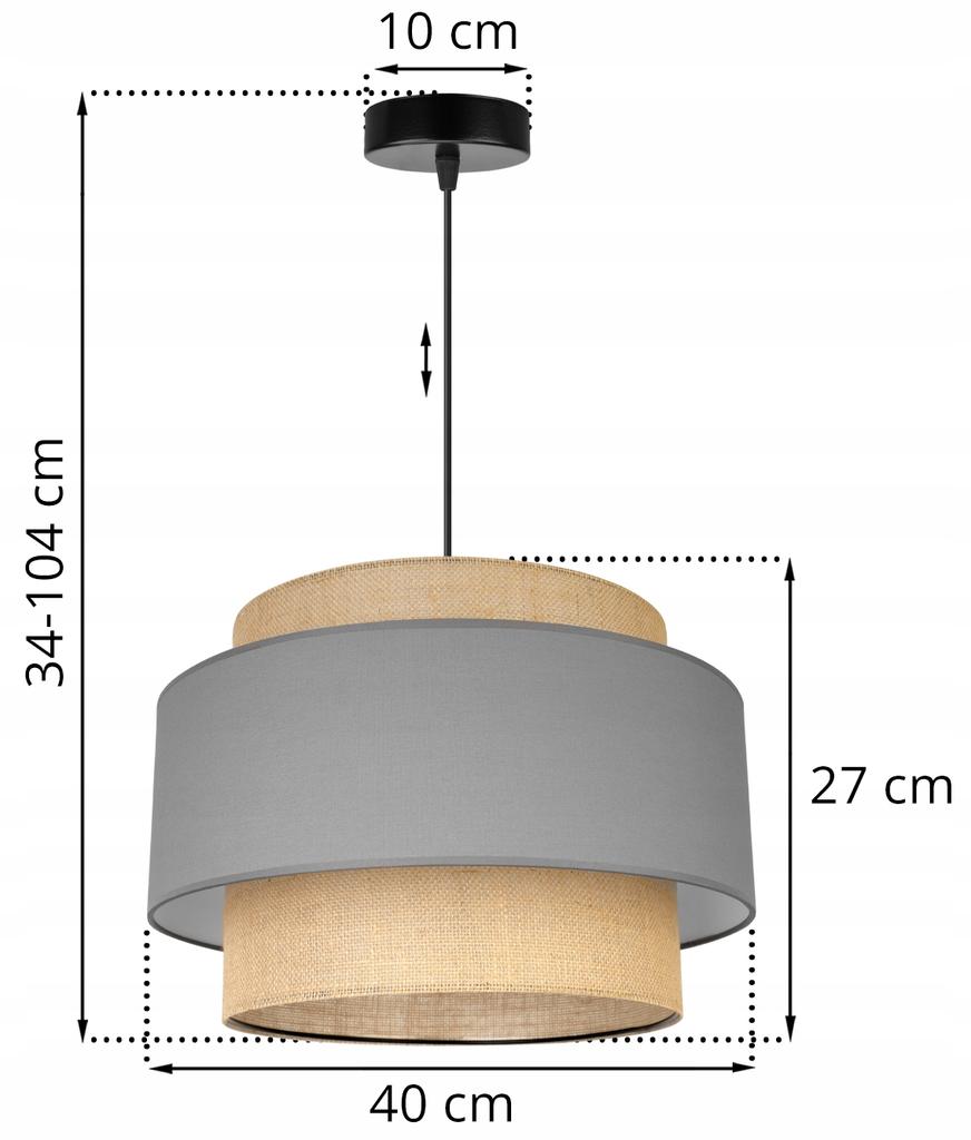 Hanging Lamp, Ceiling Chandelier, Lampshade, Boho Juta