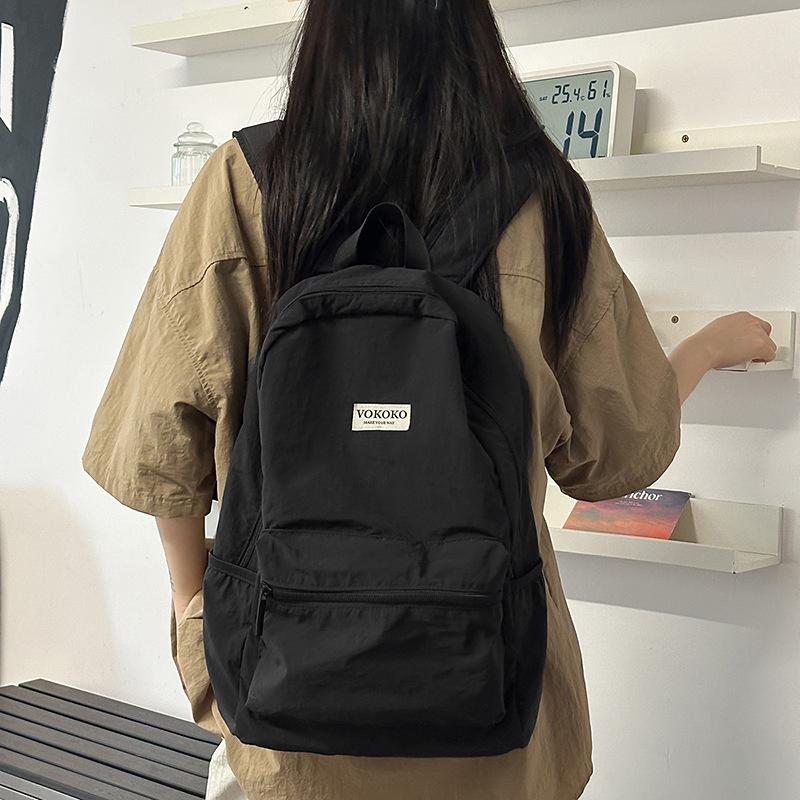 Small Fresh Solid Color Backpack for Female College Students, Outdoor Mountaineering Bag, Simple and Lightweight Travel Study Ba