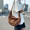 Borsa Casual in Velluto a Coste per Senzatetto, Borsa a Spalla Tracolla da Studente Monocolore da Donna Grande Capacità Borsa a Tracolla per la Spesa Borsa da Scuola