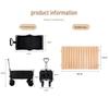 Hanlemeitu 140L Outdoor Folding Camping Wagon with Lid