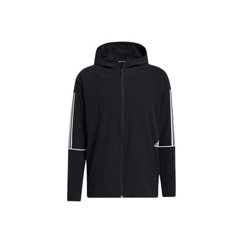 adidas Zip-Up Sports Hoodie Jacket for Men, Black XS чёрный
