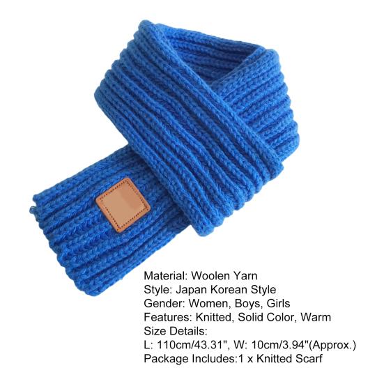 Herbst Winter Kinder Schal Einfarbig Stretch Dick Jungen Mädchen Schal Kältefest Damen Strickschal für Draußen