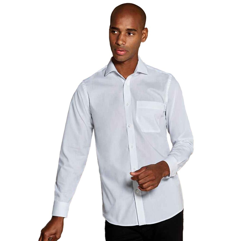Kustom Kit Mens Poplin Tailored Long-Sleeved Shirt