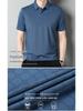 Men's Summer Ice Silk Polo: Loose Fit, Turn-Down Collar, Solid Color, Short Sleeve - New Trend for Middle-Aged