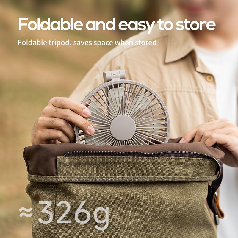 New Portable Folding Handheld Fan 3000mAh Desktop Rechargeable Fan 4 speed Wind Angle Adjustable for Home Outdoor Travel