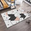 Niedlicher Cartoon-Katzenmuster-Teppich mit Weiß1Schwarz1und Beige Katzen Design Geeignet für die Verwendung als Anti-Rutsch-Matte für Wohnzimmer und Schlafzimmer Sofas