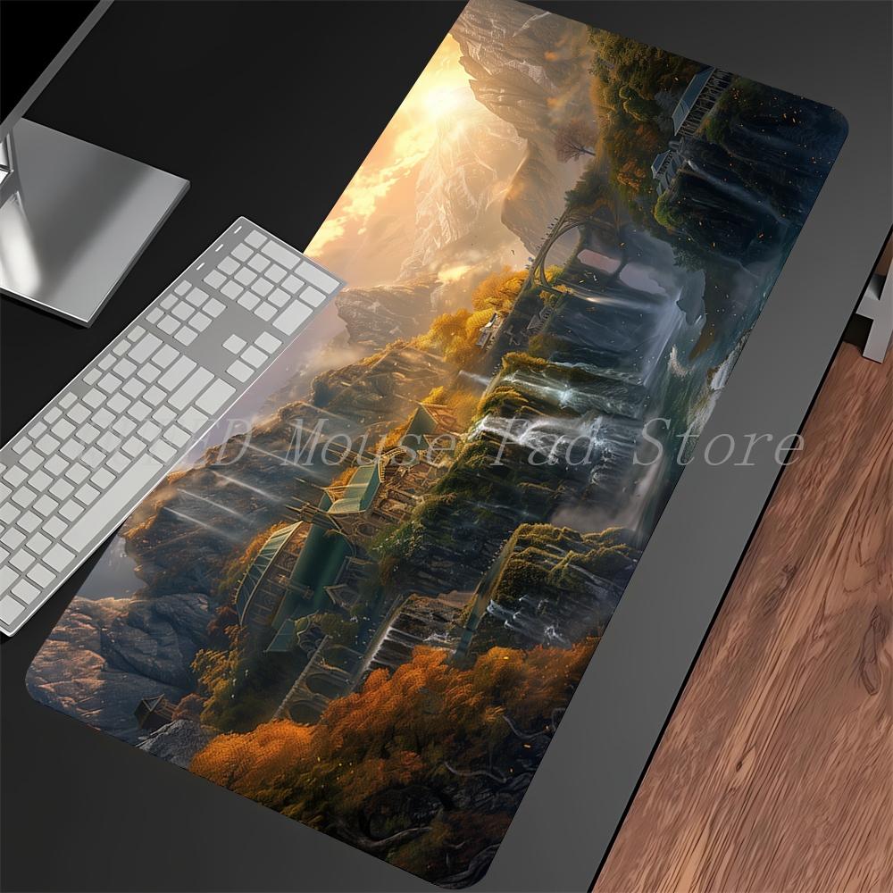 Middle Earth Mouse Pad LLords of Rings Computer Desk Mat Gamer Keyboard Mat Stitched Edge Mousepad Cabinet Pc Table Mouse Mats
