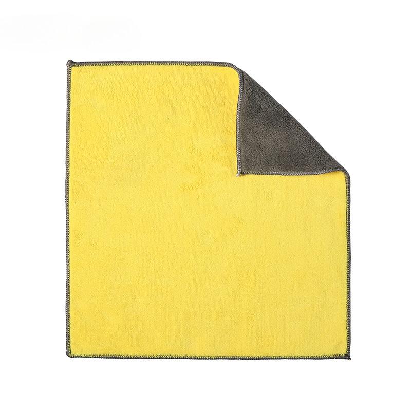 Coral Fleece Double-sided Dual-color Composite Square Towel High-density Car Wash and Cleaning Towel Thickened Fiber Absorbent Cleaning Cloth