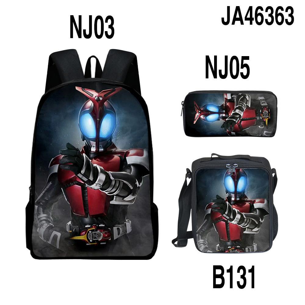 Classic Popular Novelty Funny Kamen Rider 3D Print 3pcs/Set pupil School Bags Laptop Daypack Backpack Lunch bag Pencil Case