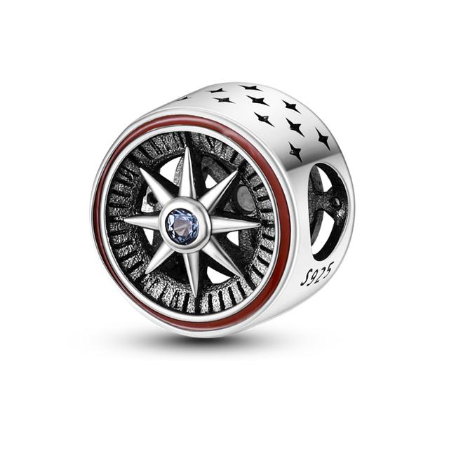 925 Silver Colorful Round Inlaid Zircon Charms Beads Pendant Fit Bracelet 925 Silver Jewelry Gift