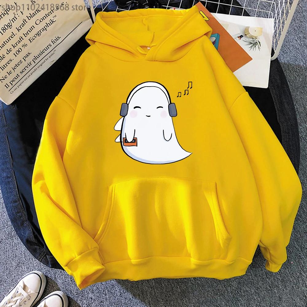 Listen Music Napstablook Ghost Hoodies for Halloween Undertale Game Sweatshirt Hooded Women Kawaii Hoodie Men