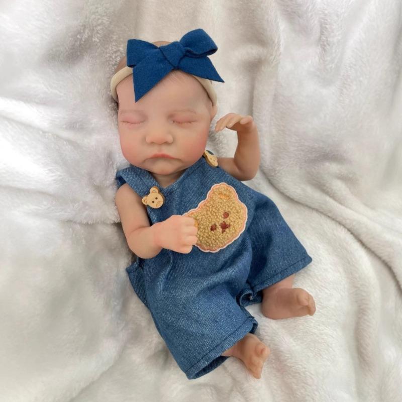 

Cute Mini Palm Reborn Babies Doll Levi 30cm Full Silicone Body Simulation Dolls for Girl and Boy Realistic Sleeping Imitation Dolls for Kids Xmas Gift boy doll