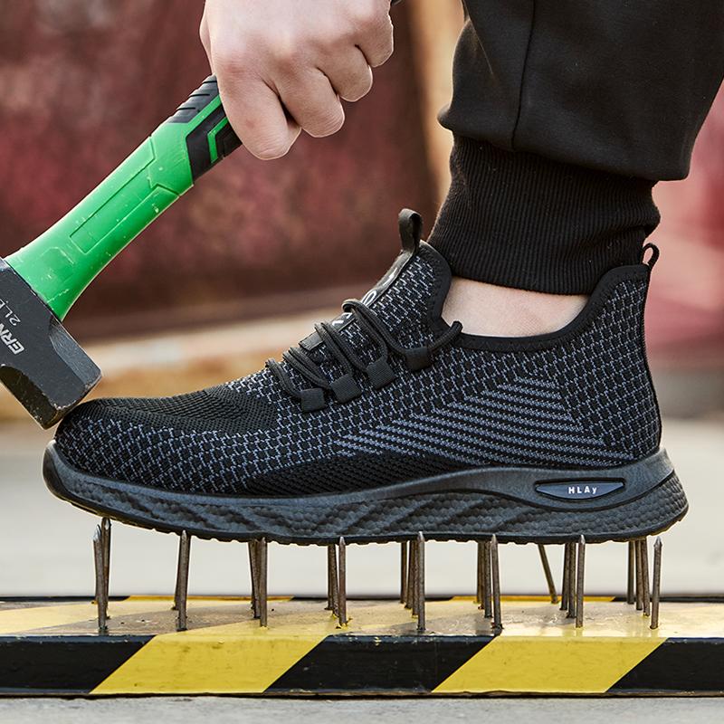 Men's Safety Shoes, Breathable Work Sports Shoes, Puncture And Smash Resistant Work Boots, Safety Protective Shoestactical Boots