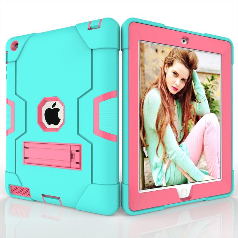 Slim Shockproof Silicone Case With Kickstand IPad Pro 11 Inch 2020 Dual-Tone Design Anti-Slip Cover