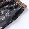 2026 Spring Women's Ink Wash Wide-Leg Drawstring Pants - Retro, Elastic Waist, Casual Loose Fit