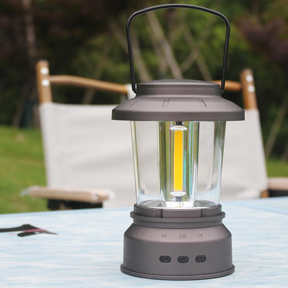 Portable Outdoor Retro Lantern Camping BT Speaker Light Tent Lamp USB Rechargeable Night Handhel