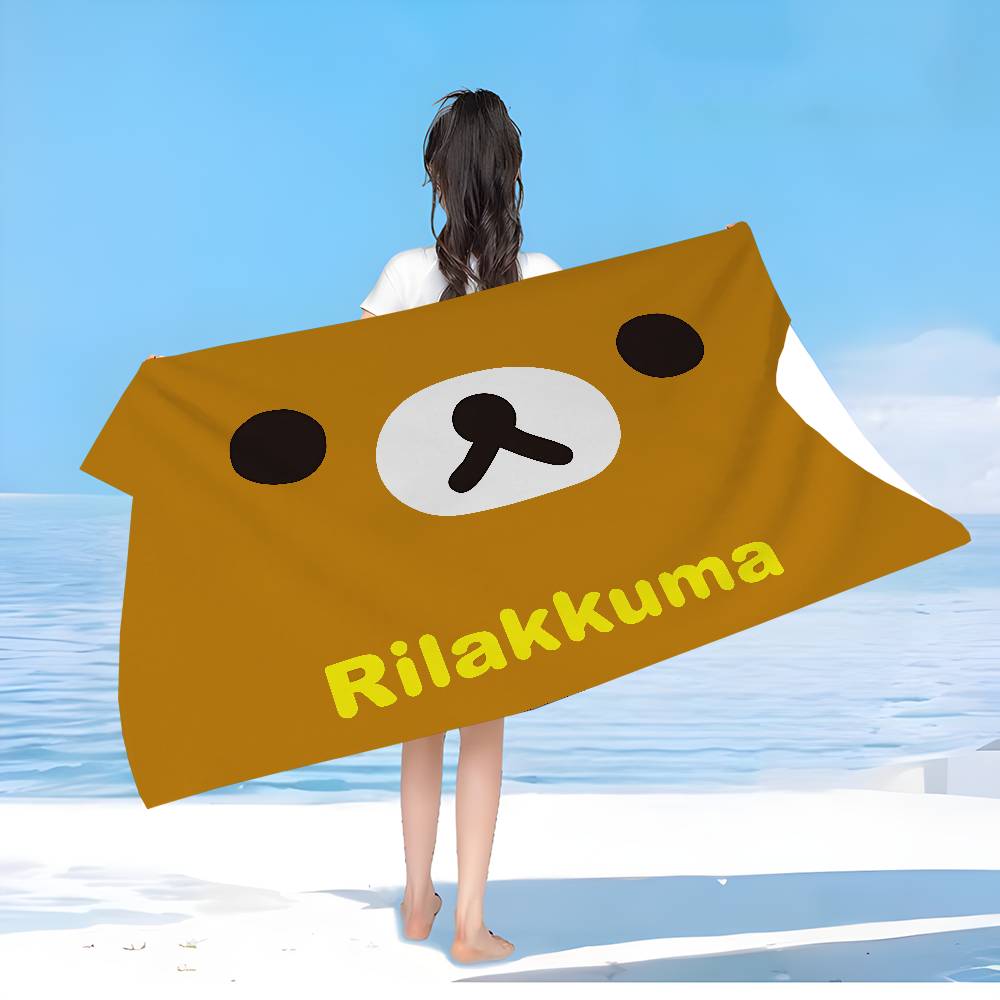 

Cartoon Kawaii Anime R-rilakkuma Microfiber Printed Beach Towel Mountain Climbing Yoga Swimming Running Absorbent Soft Towel W40*H60(CM)