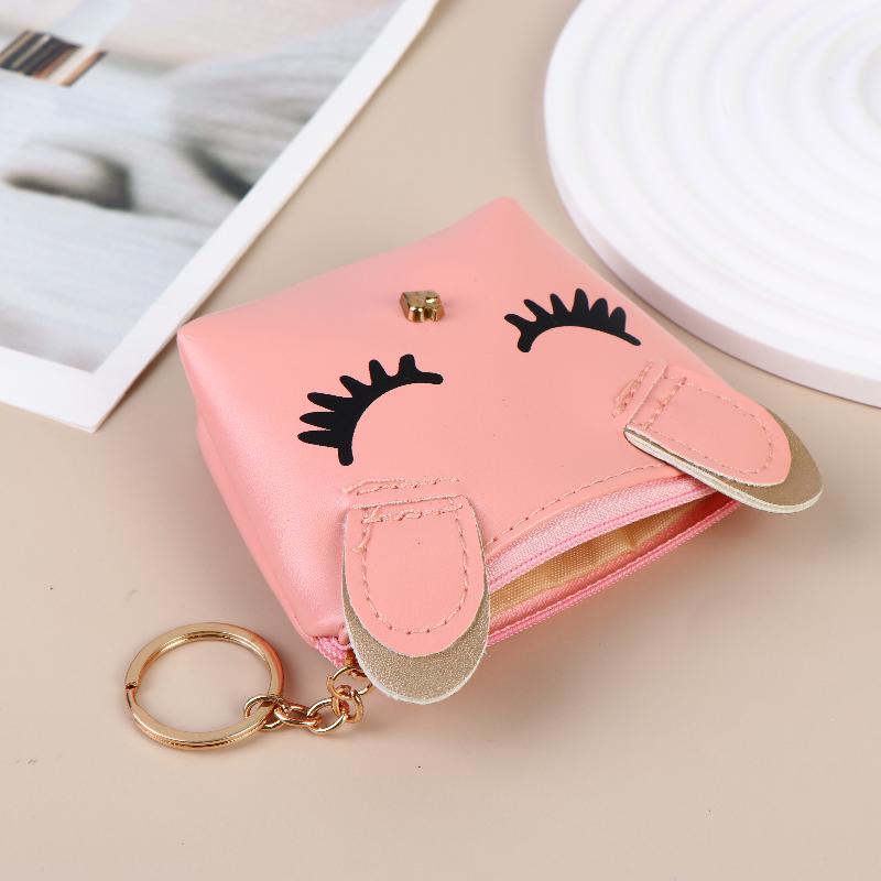 Mini Cute Cat Wallet Keychain Cartoon Lipstick Bag Fashion Earphone Keys Storage Bags Zipper Coin Purse Pendant Girls Gift